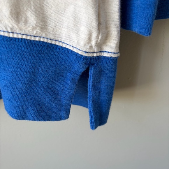 J.Crew Striped crewneck 3/4 Sleeve Shirt Womens Size Medium- Blue/white - Picture 7 of 9